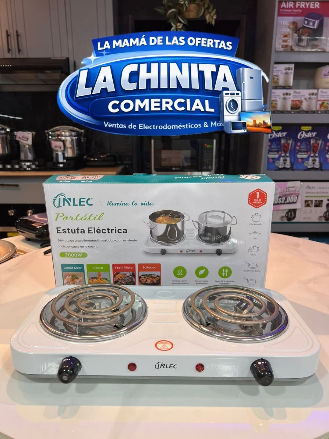 Estufa Eléctrica Portátil Inlec - 